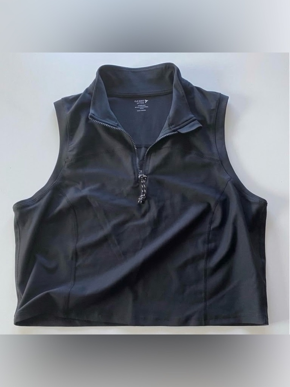 Old Navy Powersoft Quarter Zip Tank Top Black Women’s XL Tall Active Athleisure